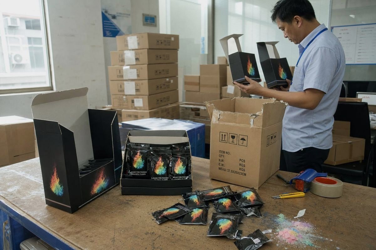 Retail Packaging Formats Counter display boxes and shelf trays for magic fire powder retail formats (ID#2)