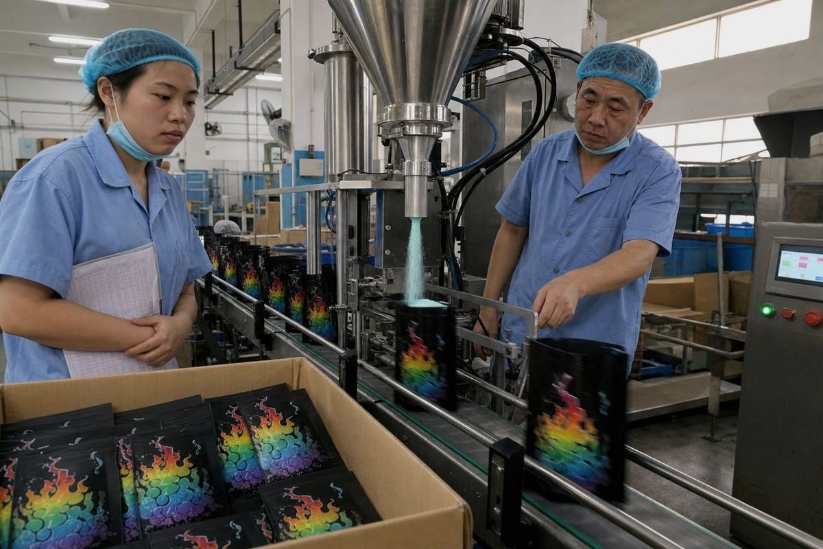 Consistent Batch Performance Filling equipment ensuring consistent color-flame performance and preventing powder segregation each batch (ID#3)