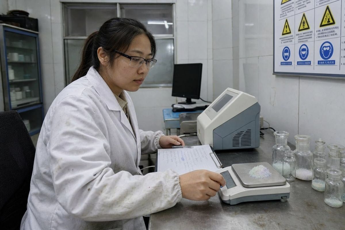Safety compliance checks confirming powder is free of harmful chemicals (ID#4)
