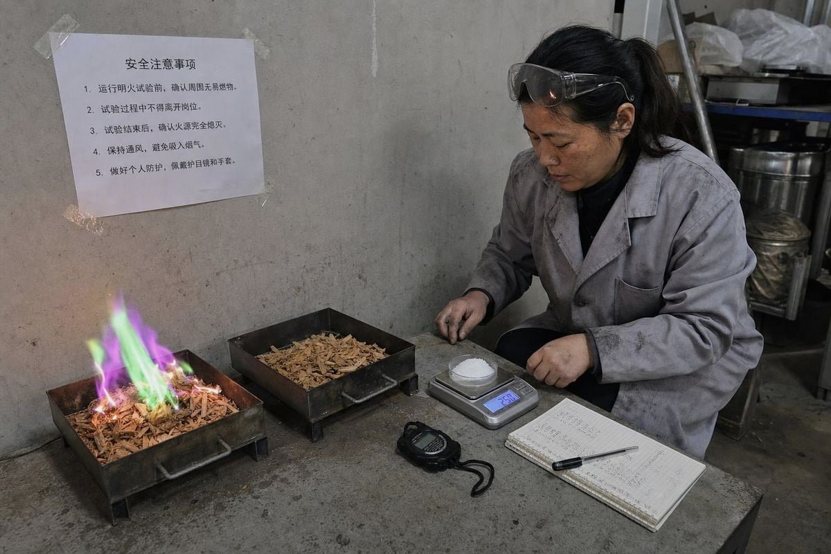 Flame Color Testing Testing flame color consistency and burn quality across different powder samples (ID#3)