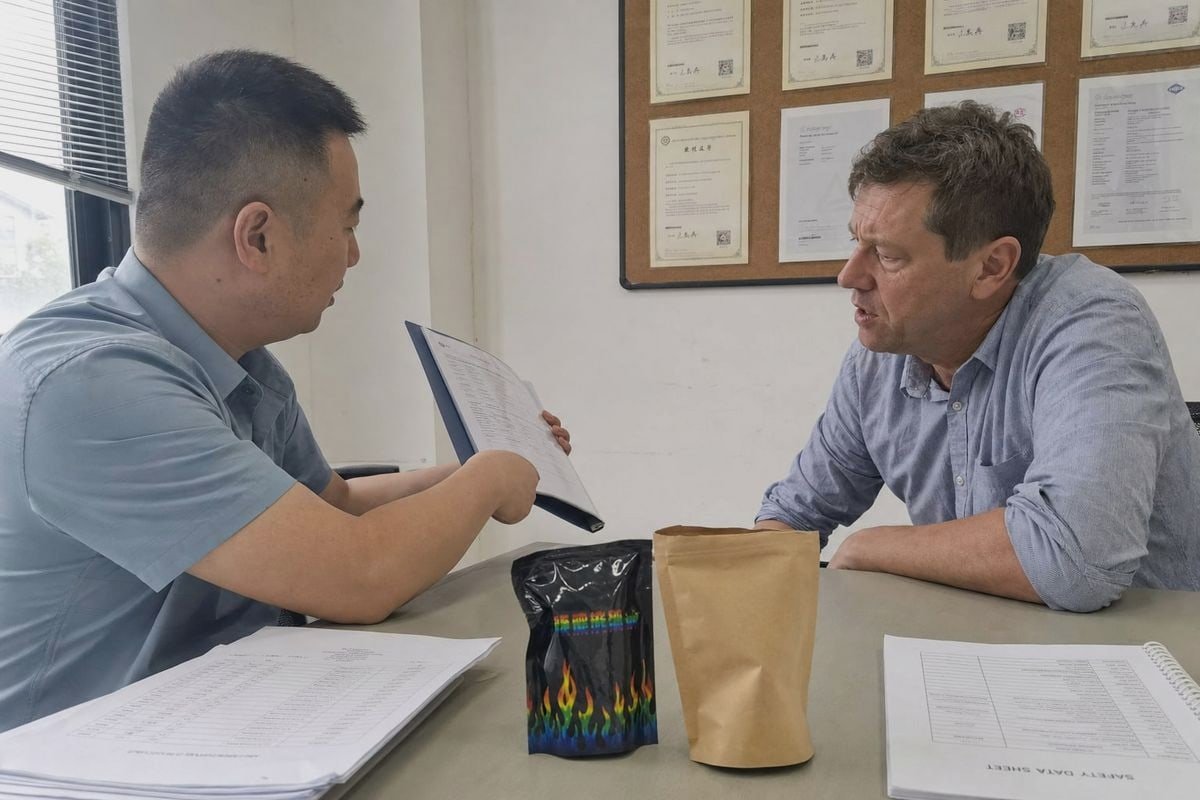 Exigences de certification du fournisseur Certifications and test reports required to approve Magic Fire Powder suppliers, including ISO and SDS (ID#2)