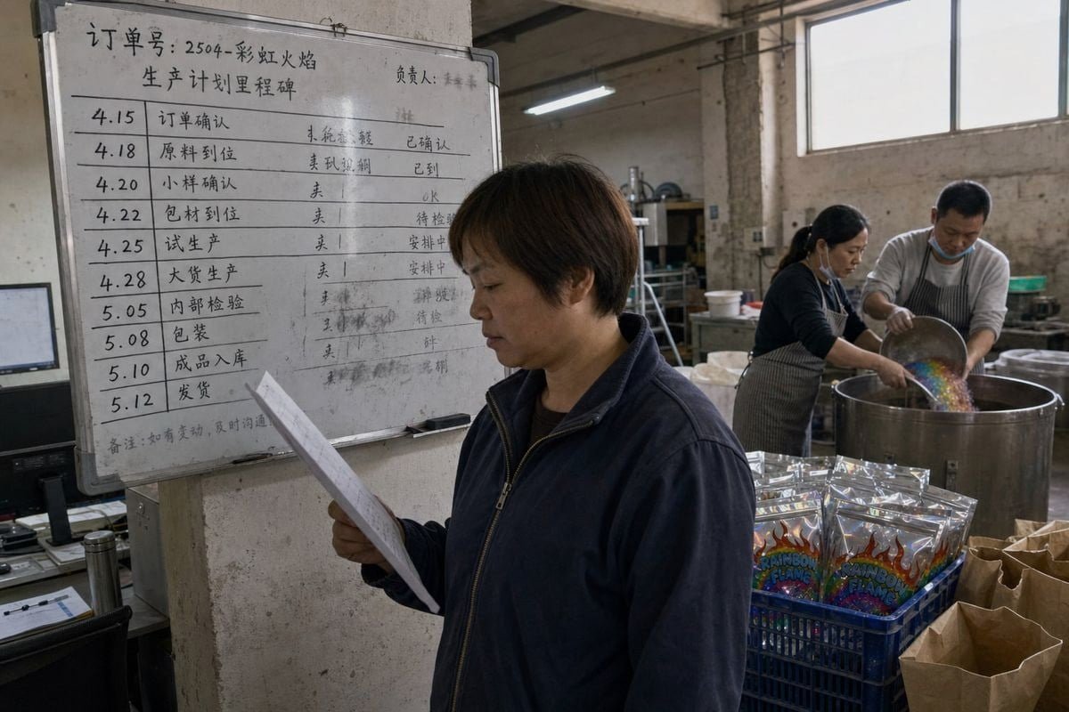 Production Milestones Tracking Key production milestones from confirmation to shipment that signal your order is on schedule (ID#3)