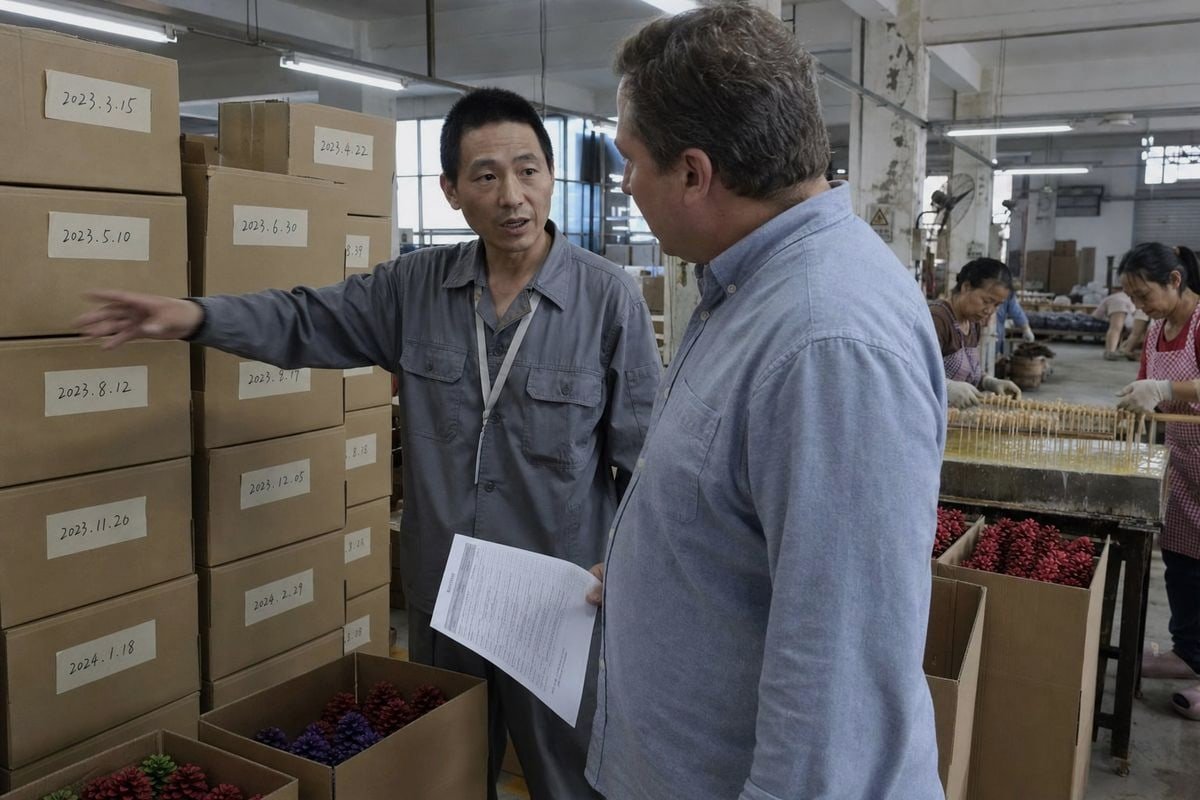 Verifying Factory Shipment History Customs database check confirming factory shipments of colored pine cones to your country (ID#4)