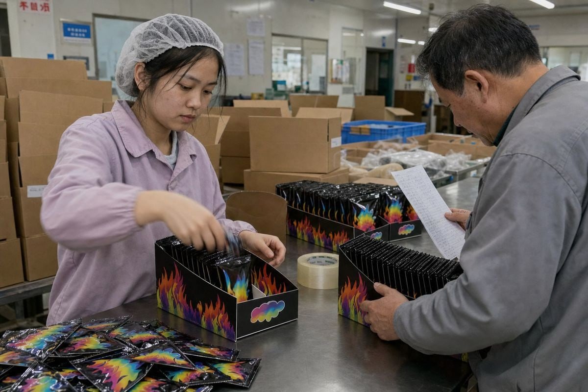 Compliant Packaging Materials Moisture-proof foil sachets and compliant packaging materials for shelf-ready Magic Fire Powder (ID#5)