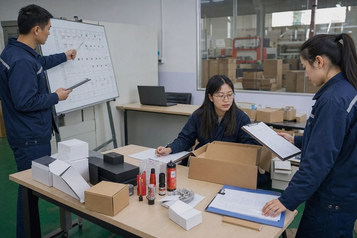 Compliance documents like SGS, CE, and SDS provided with fire powder samples (ID#4)