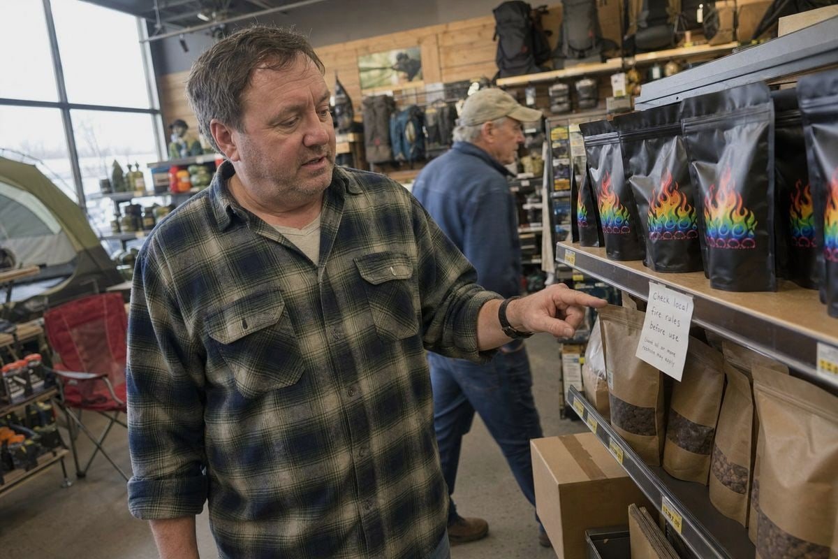 Explaining fire ban restrictions on Magic Fire Powder to retailers effectively (ID#1)