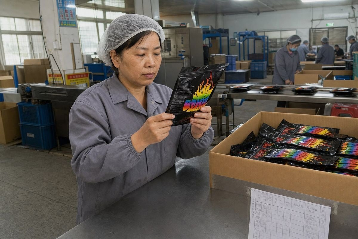 Fire safety warnings on magic fire powder packaging for retail chains (ID#1)