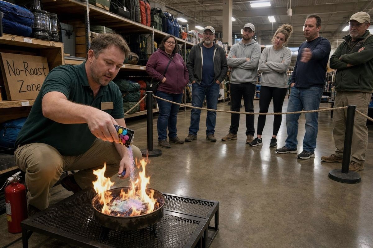Designing an on-site ignition demo for Magic Fire Powder at outdoor gear stores (ID#1)
