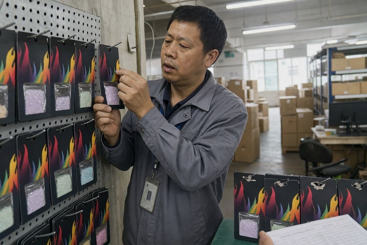 Durable hanging card packaging designed to withstand retail handling for Magic Fire Powder (ID#1)