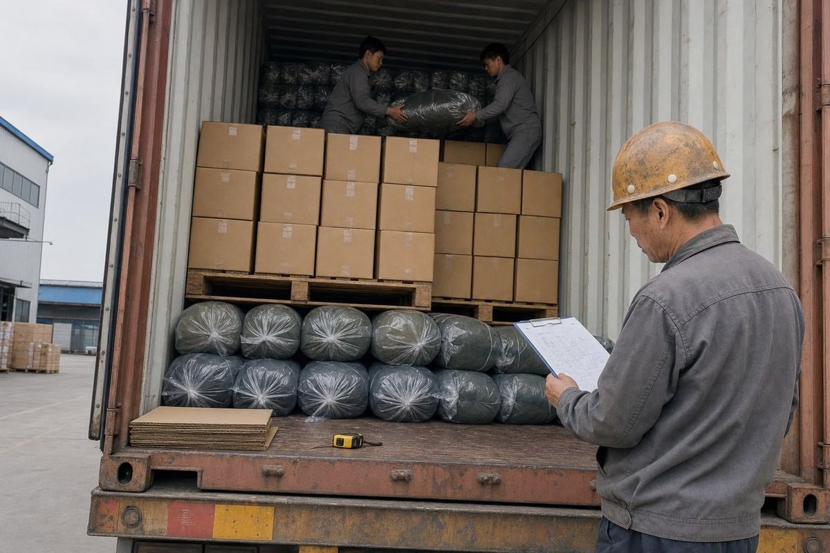 Mixed-cargo container loading tips for fire products and camping gear pallets (ID#2)