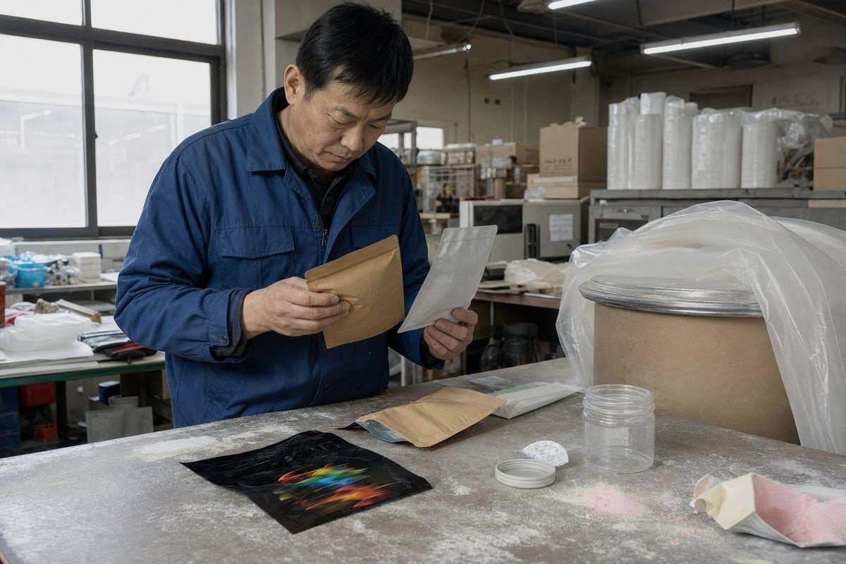 Opções de Embalagem à Prova de Umidade Foil-laminated sachets and moisture barrier bags protect Magic Fire Powder shipments from humidity (ID#2)