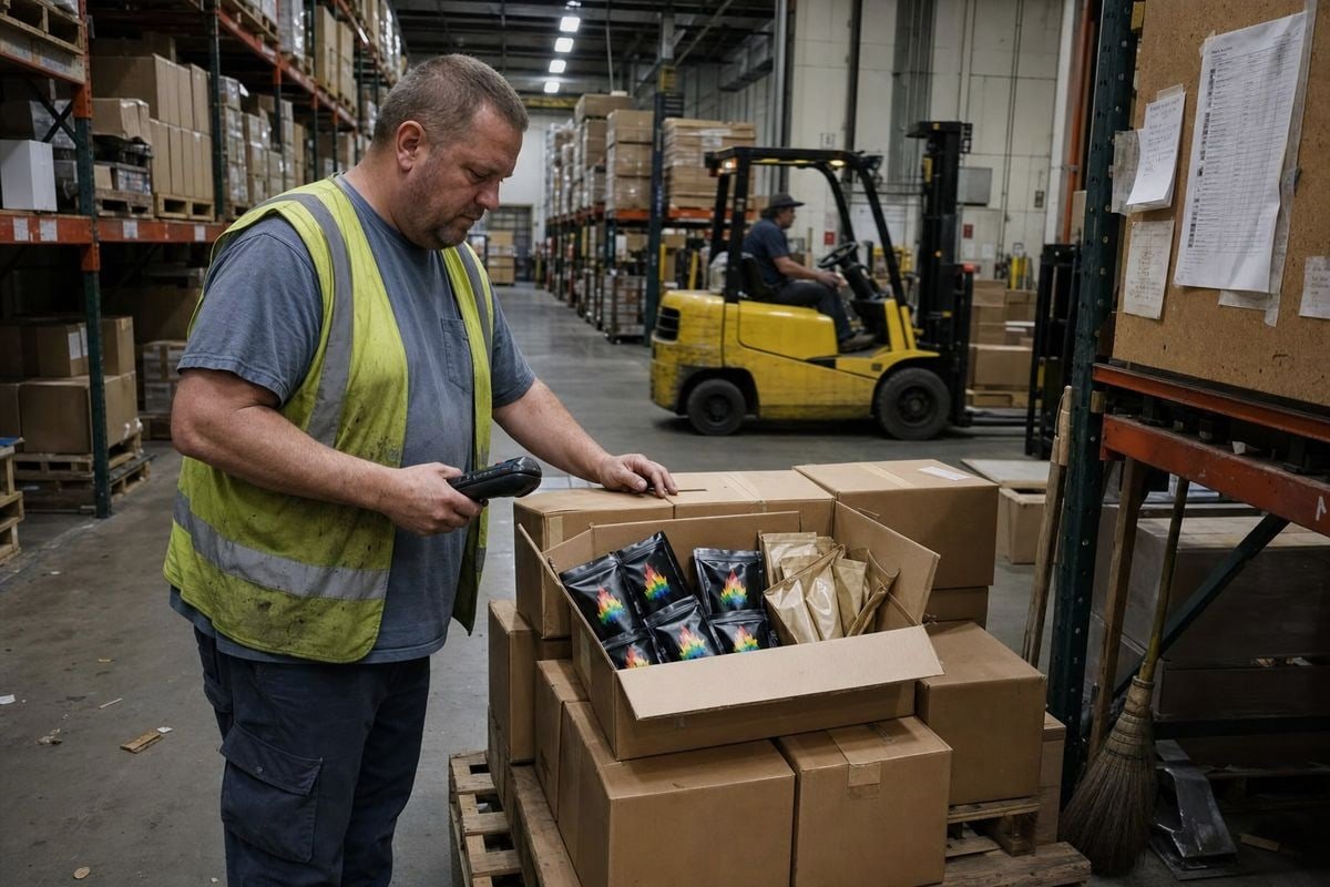 Overseas warehouse pre-processing steps for Magic Fire powder before FBA shipment (ID#1)