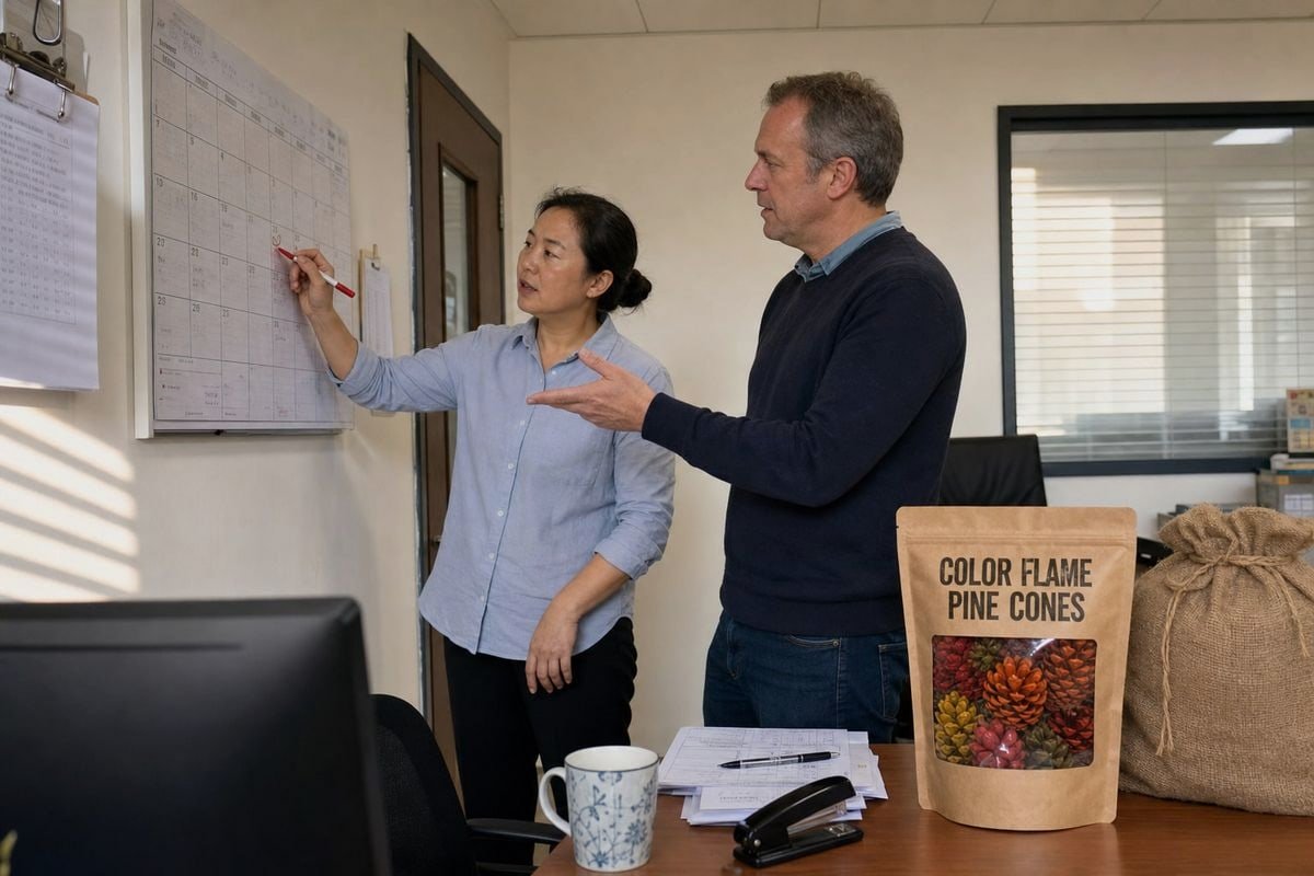 Securing supplier delivery guarantees to protect peak-season fireplace pine cone sales (ID#3)