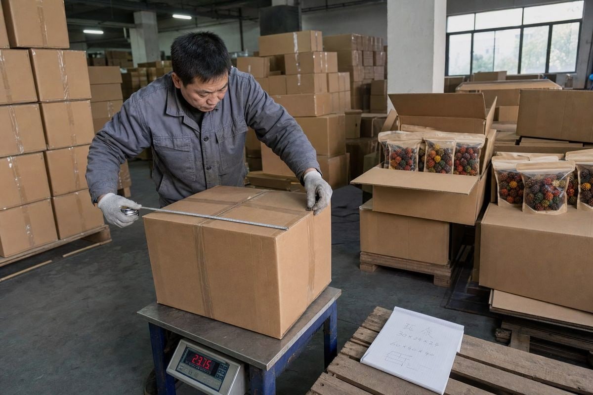 Calculating volumetric cost for bulky pine cone shipments from China (ID#1)