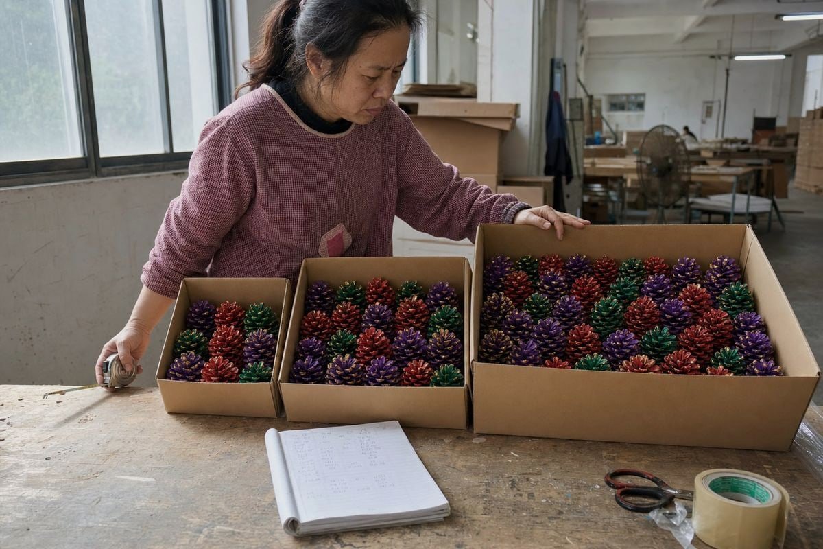 Comparing volumetric cost quotes from different Chinese pine cone manufacturers (ID#5)