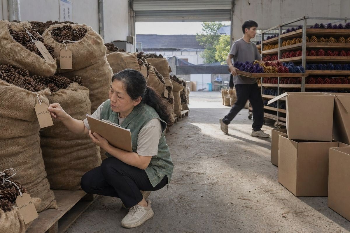 Contract Insurance Terms Supplier contract terms outlining insurance limits and traceability obligations for colored pine cone production (ID#5)