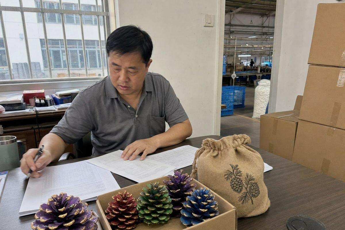 Application guidelines for requesting fireplace colored pine cones from suppliers (ID#1)