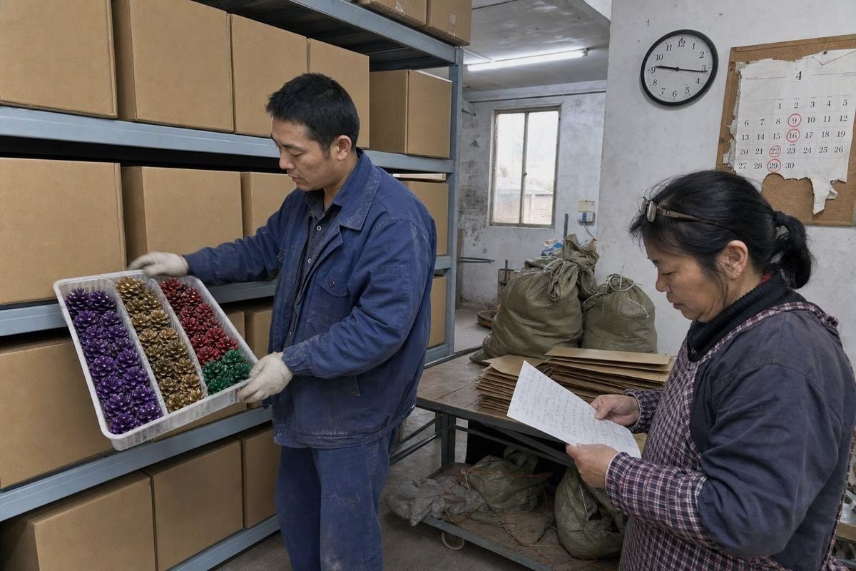 Rush Sample Timeline Fast turnaround process for producing rush logo samples of colored pine cones (ID#2)