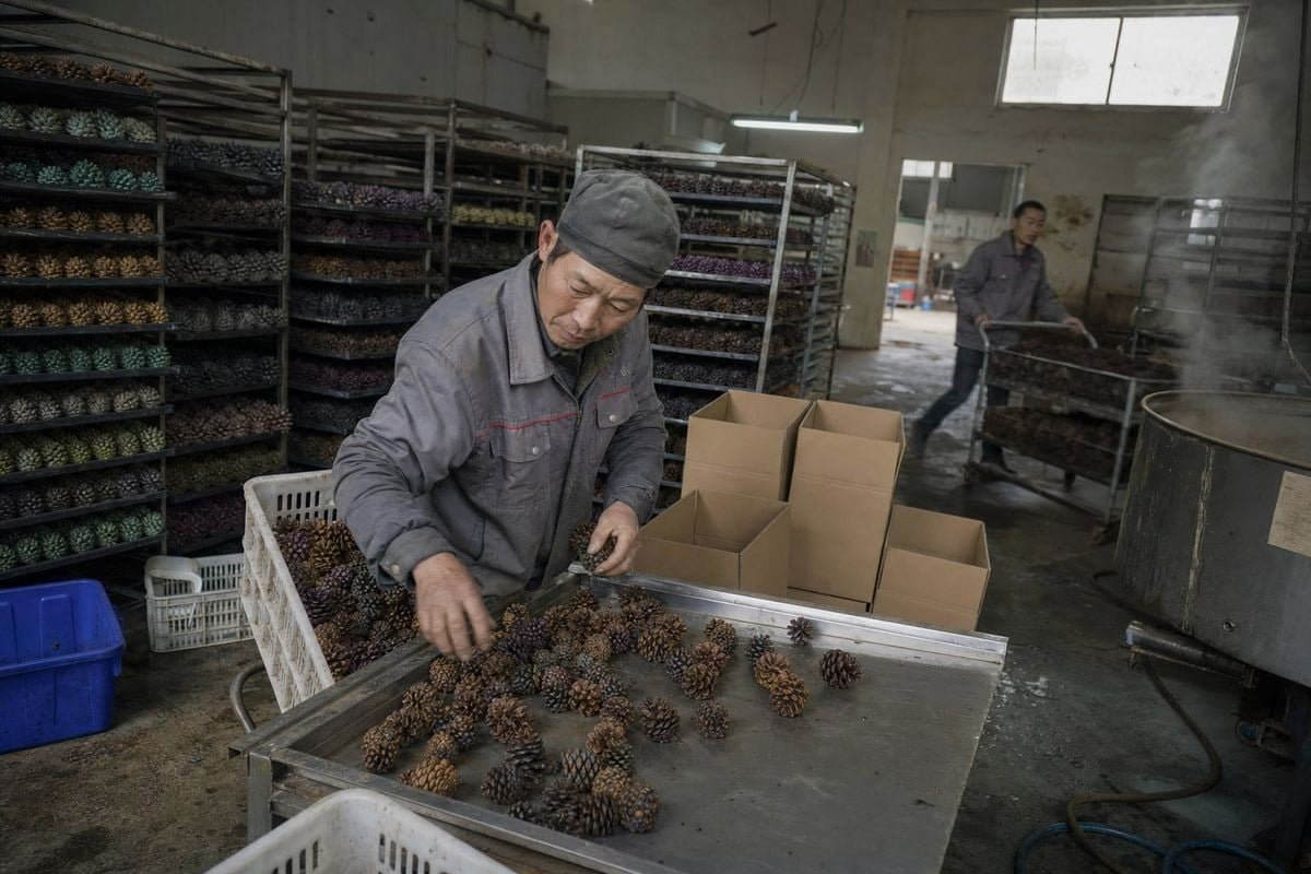 Expected lead times for bulk colored pine cone manufacturing orders (ID#2)