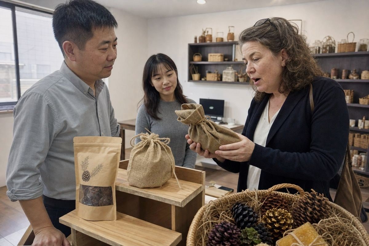 Custom private label branding options for pine cone gift set packaging and design (ID#4)
