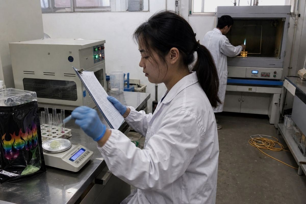 Supplier Lab Test Reports Lab test reports required from suppliers for Magic Fire Powder GCC certification compliance (ID#2)