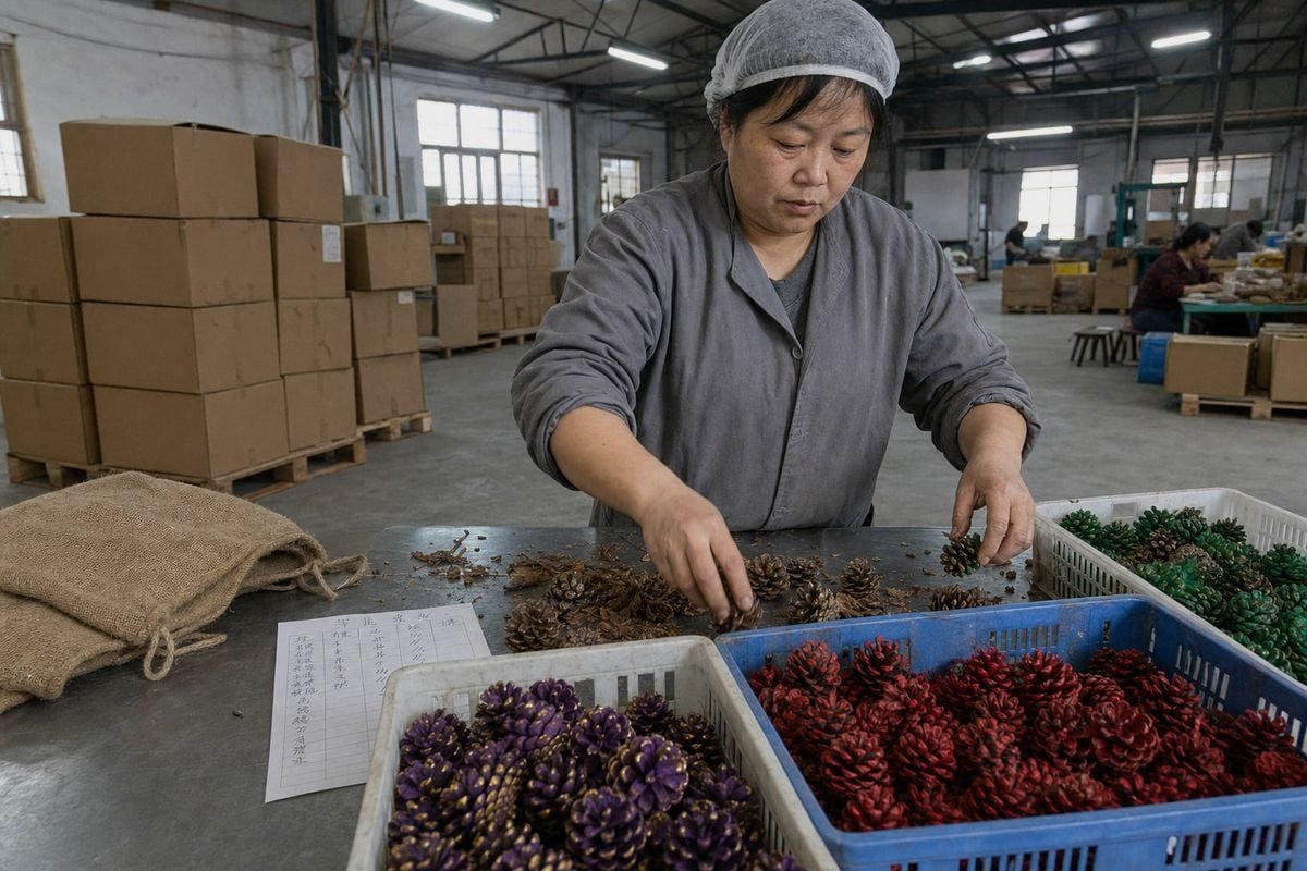 Determining if colored pinecone shipments require phytosanitary certificate under CBP or APHIS rules (ID#2)