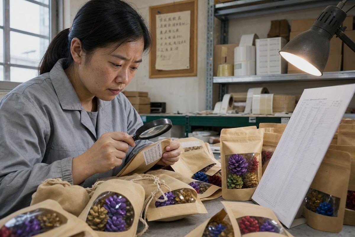 Required FHSA warning labels for private label fire pine cones before import (ID#2)