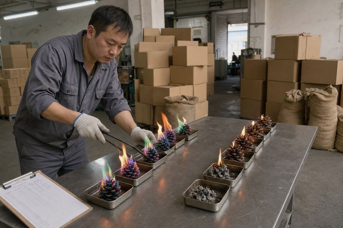 Comparison of wax-coated versus non-waxed pine cones for burning performance (ID#1)