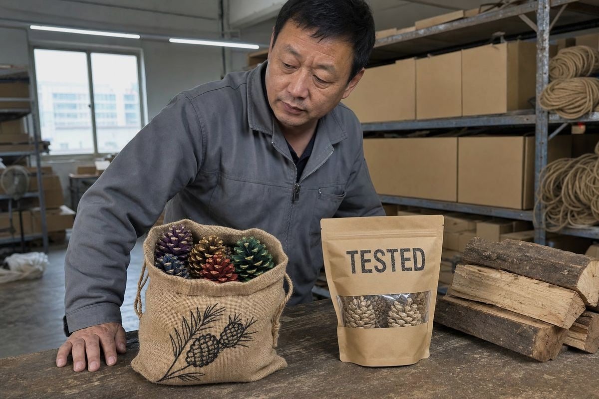 Comparison of colored pine cones, flame powder packets, and firewood pros cons (ID#1)
