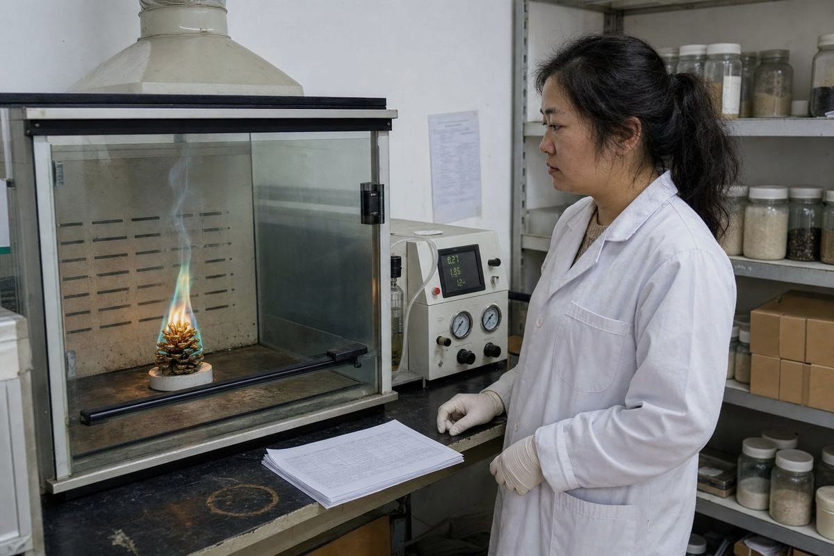 Batch Consistency Verification Verifying batch consistency through burn tests and salt-concentration records for color-flame pinecones (ID#4)