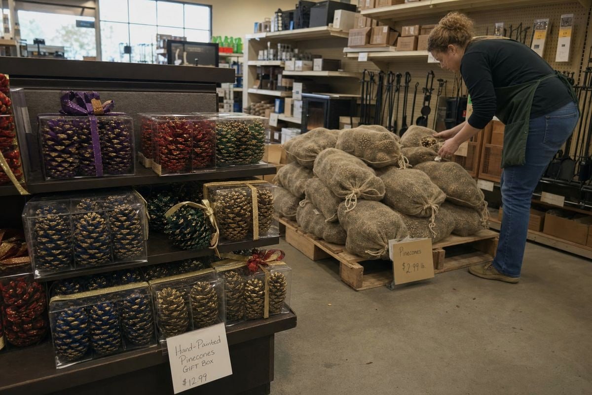 Retail margin comparison between gift box and bulk bag pine cone packaging formats (ID#3)