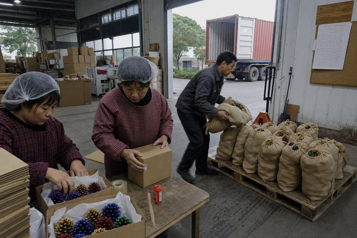 Shipping cost and logistics comparison for boxed versus bagged pine cone products (ID#5)