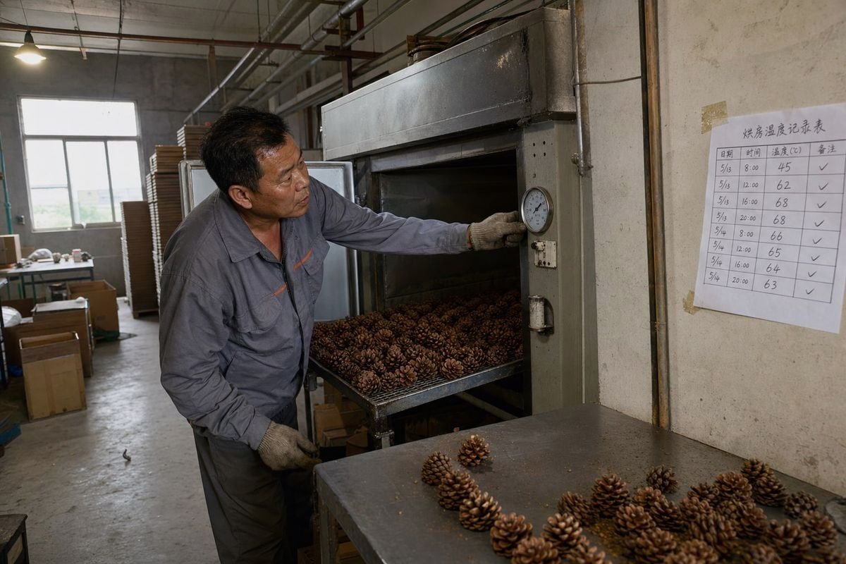 Fireplace pine cones treated to prevent pest infestation and ensure safe burning (ID#1)