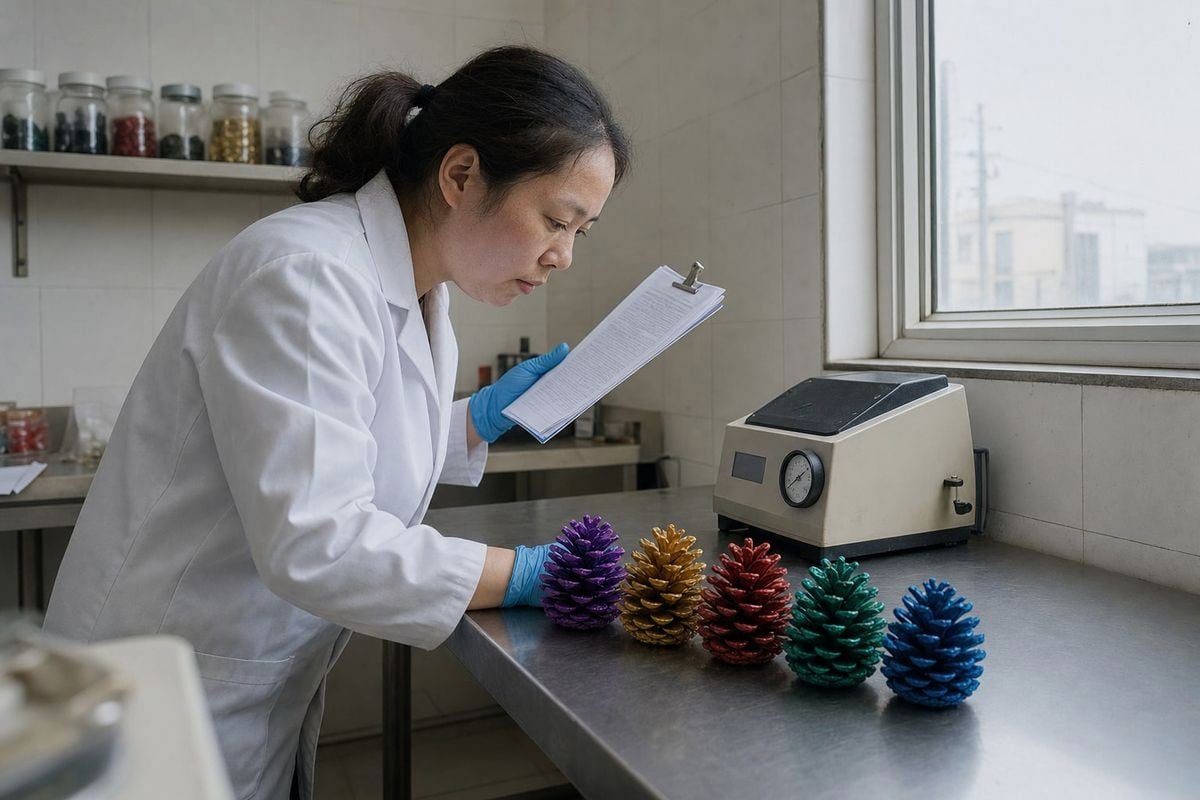 Key certifications like SGS, CE, ISO 9001, and BSCI for sourcing colored pine cones (ID#3)