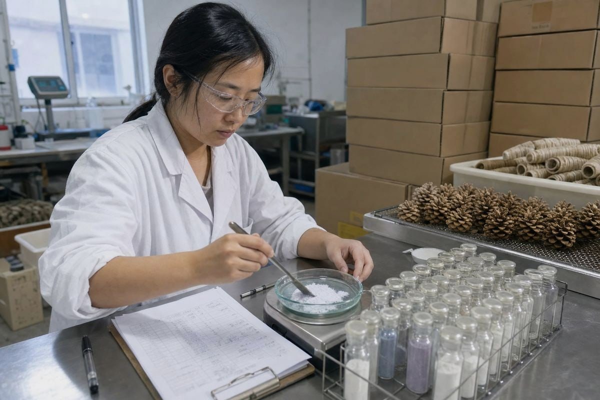 Ingrédients sûrs pour les cônes de pin Les cônes de pin colorés sûrs utilisent des colorants de qualité alimentaire exempts de métaux lourds toxiques (ID#2)