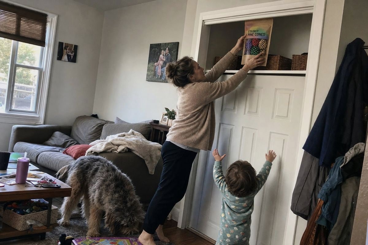 Guide to safely using and storing colored pine cones around kids and pets (ID#1)
