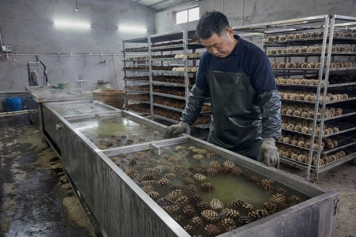 Batch Consistency Factors Manufacturing controls ensuring consistent color-flame pinecone batch quality (ID#4)