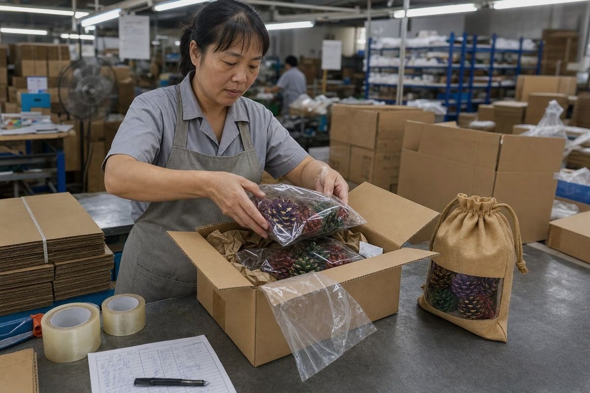 Five-layer packaging standards preventing color-flame pinecone leakage during long-distance freight shipping (ID#2)