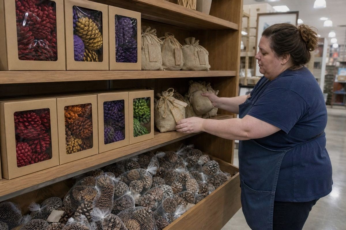 Bulk Wholesale Value Best value packaging choice for bulk wholesale orders of colored pine cones (ID#5)